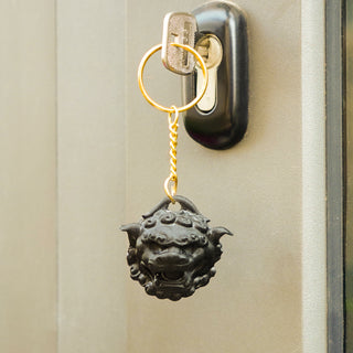 Tourmaline Guardian Lion Keychain