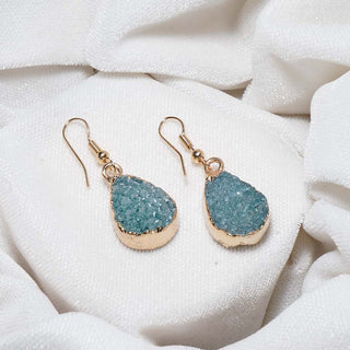Drusy Stone Earrings Blue